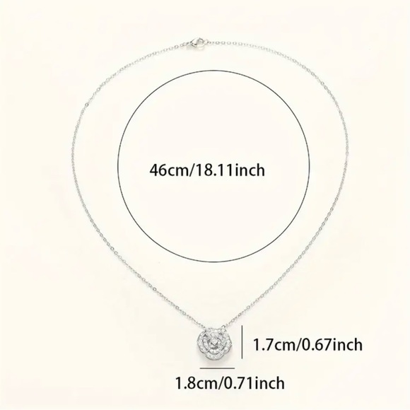 Cubic Zirconia Necklace. Approx 18” - Picture 5 of 5